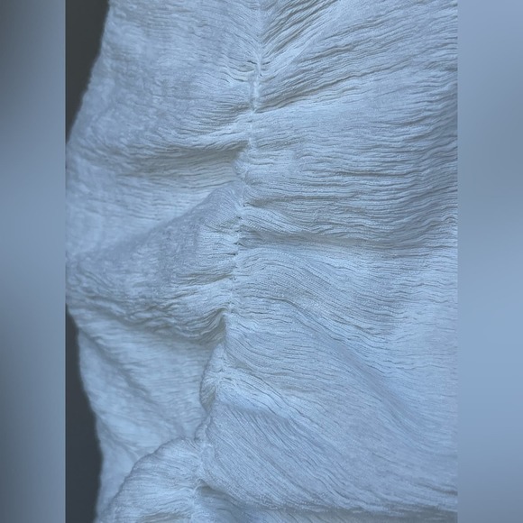 Zara Cropped Blouse with Puff/ Off Shoulder Sleeves in White, M - Picture 5 of 16